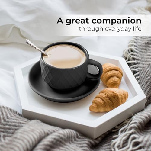 MIAMIO - Espresso Cups 6-Pack (2.5 oz) - Palmanova Collection (Black)
