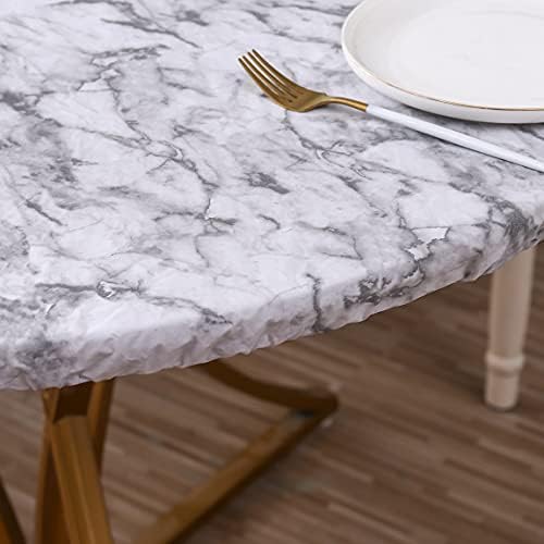 Walrus Round Vinyl Fitted Tablecloth with Flannel Backing Elastic Edge