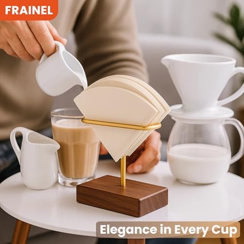 Walnut Wood Coffee Filter Holder, Cone Filter Paper Stand, Coffee