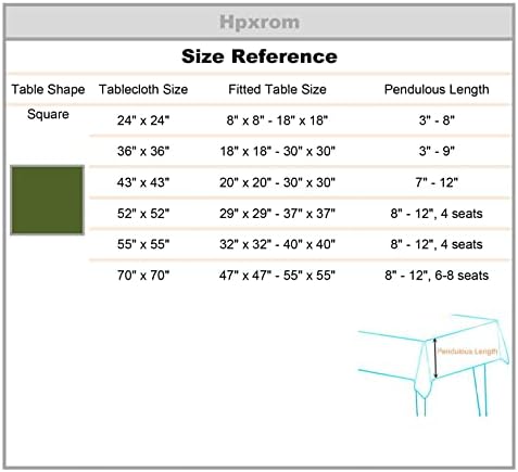 Rustic Bedside Square Small Blue Farmhouse Tablecloth 24 x 24 Inch