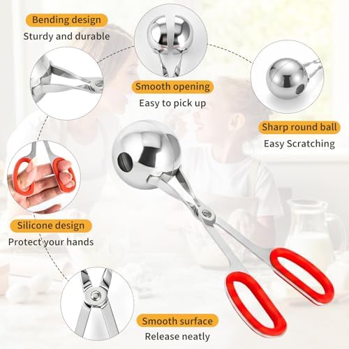 Cake Pop Scoop Stainless Steel, 2-Pack Cake Ball Maker, Non-Slip