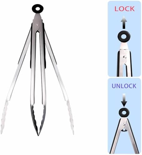 Kitchen Tongs Set, 3 PCS, 12, 9 & 7 Inch