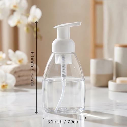Bekith 12 Pack Foaming Soap Dispenser Bottles, 8oz, Clear