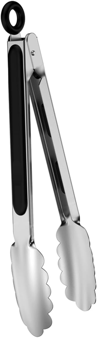 9-inch Stainless Steel Kitchen Tongs by Unknown