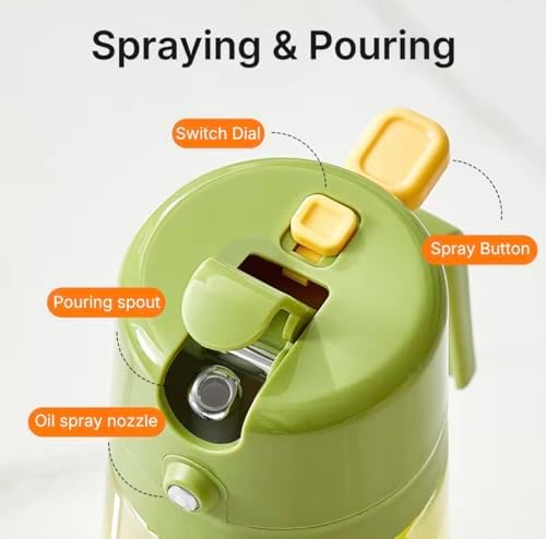 16oz/470ml Glass Olive Oil Sprayer, Green