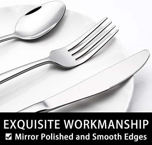 40-Piece Silverware Set with Organizer, EWFEN Heavy Duty Stainless