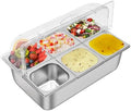 Countertop Ice Food Serving Display Tray, 6-Pan Cold Condiment Station