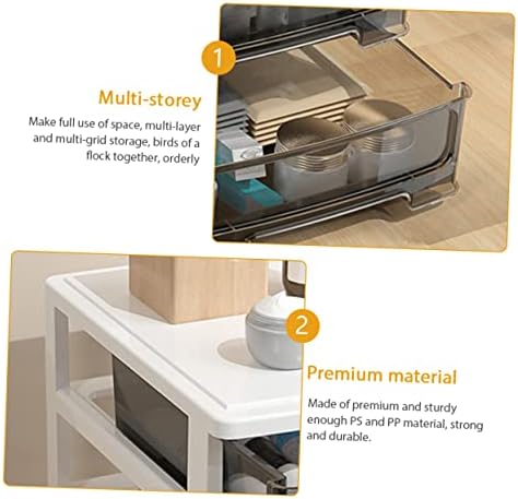 COLLBATH Box Three Tier Lockers Storage Pull Out Drawers Clear
