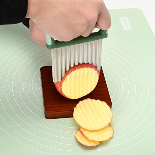 Vegetable Chopper - Stainless Steel Blade Crinkle Cutter/Wavy Knife