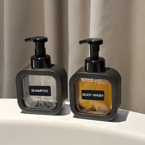 Foaming Soap Dispenser, 2 Pack 300ml (10oz) Plastic Refillable Foaming