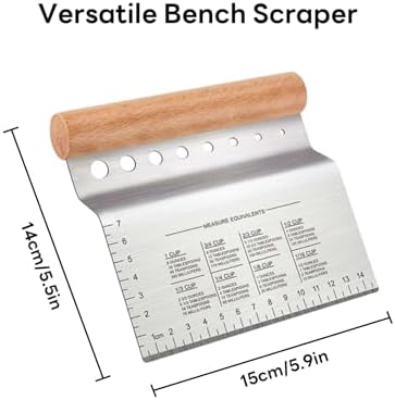 Bench Scraper Kitchen Herb Stripper,Dough Scraper Cutter,Food Scraper