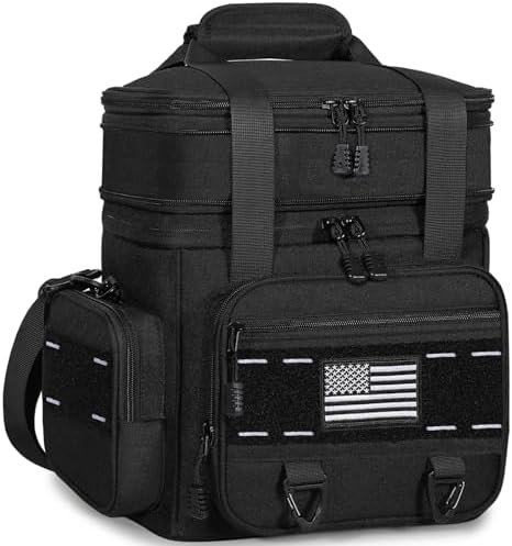 TENKIST Tactical Insulated Lunch Box Men Double Deck Heavy Duty Cooler