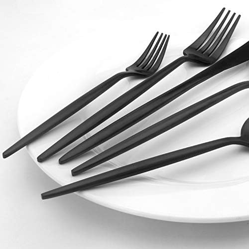 Matte Black Silverware Set, Vanys 20 Piece Stainless Steel Cutlery
