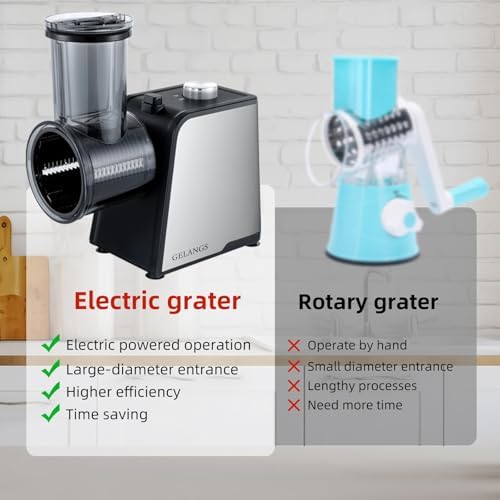 5-in-1 300W Electric Cheese Grater and Vegetable Slicer