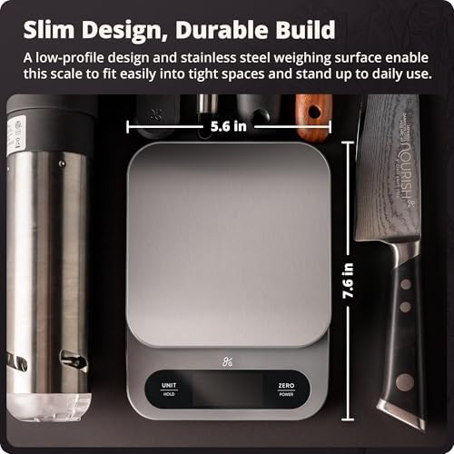 Greater Goods Digital Food Scale for Kitchen & Baking, 22lb High