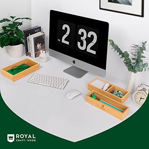 ROYAL CRAFT WOOD Luxury Bamboo Drawer Organizer Storage Box, Bin Set
