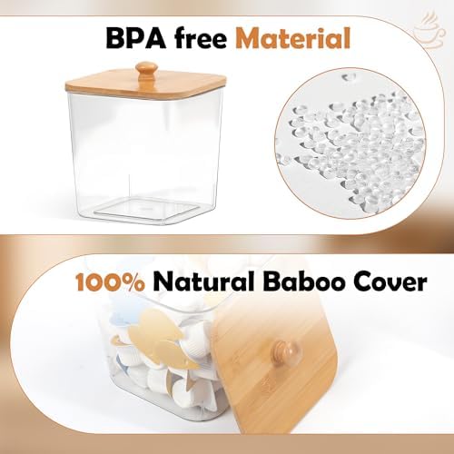 Coffee Pod Storage Containers with Bamboo Lid, BPA-Free Clear Coffee