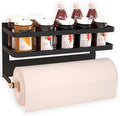 Black Magnetic Paper Towel Holder and Spice Rack