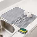 Silicone Dish Drying Mat – 23"x17" Large Sloped Sink Draining Tray