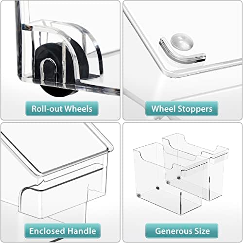 Sorbus Under-Sink Organizer Bins with Wheels & Handles (2 Sizes)