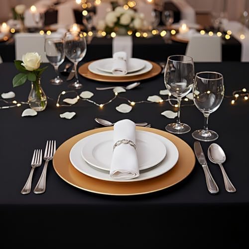 Surmente 90x132 Inch Black Tablecloth for 6-8 Foot Rectangle Tables