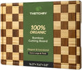 THETCHRY Checkered Cutting Board for Kitchen, Bamboo Wooden Cutting