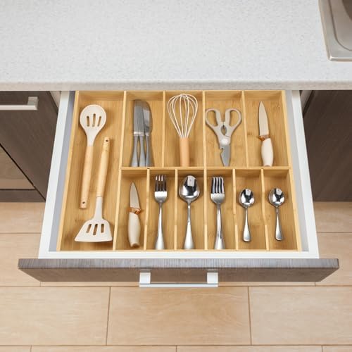 Fabsome Silverware Organizer for Kitchen Drawers, 2.5'' Deep 18.8''