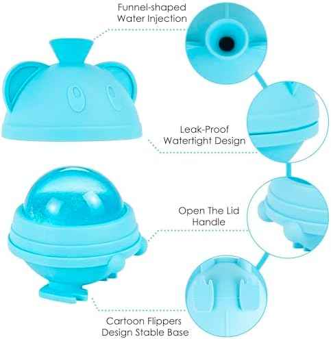 2 Pack Silicone Ice Ball Maker Mold for Whiskey, Large Sphere Ice Cube