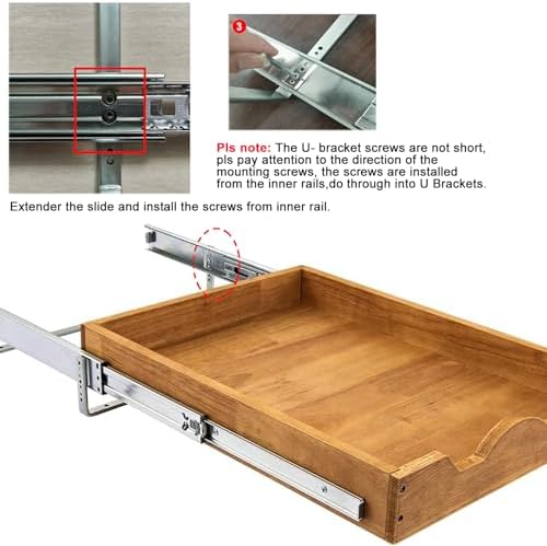 DINDON Pull Out Cabinet Organizer (17" W x 18" D) 1 Tier,Single Tier
