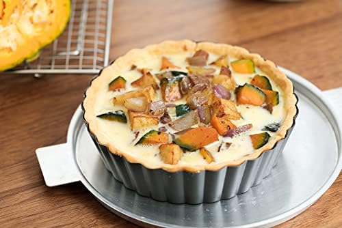 Tosnail 2 Pack Deep Tart Pan, 9.5" x 2" Quiche Pie Pan with Removable