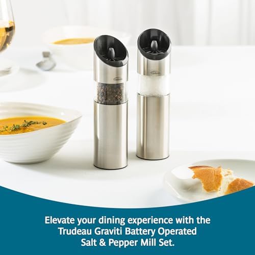 Trudeau Graviti Battery-Operated Salt & Pepper Mill Set