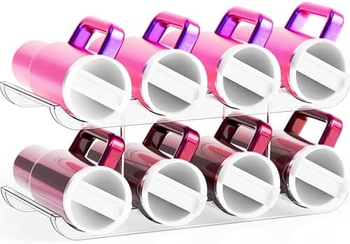 Yieach 2 Tier Water Bottle Holder for Cabinet,Acrylic Wine Rack and