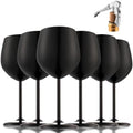 UNISWEET Stainless Steel Wine Glasses Set of 6 with 1 Corkscrew,Matte