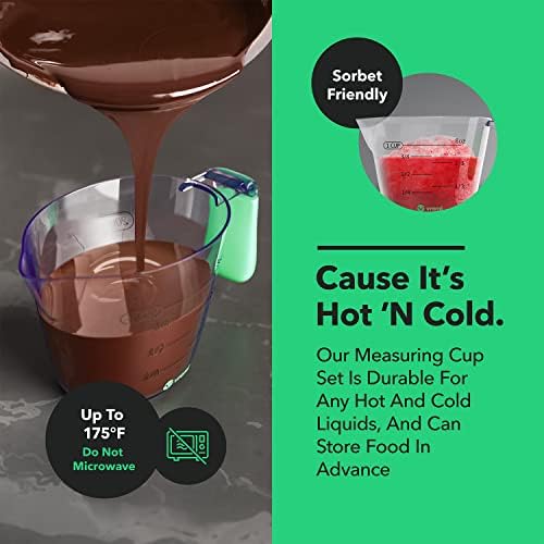 Vremi 3 Piece Plastic Measuring Cups Set BPA Free Stackable Measuring