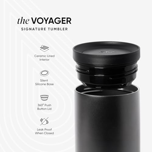 Simple Modern Insulated Travel Coffee Mug 360° Lid | 16oz | Black