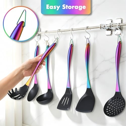 Silicone Cooking Utensils Set, 17pcs, Rainbow