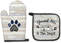 Camper Dog Lover Oven Mitts and Pot Holders Set