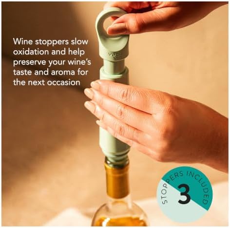 Vacu Vin Loop Wine Stopper, 4-Pack Wine Bottle Stopper, Cork