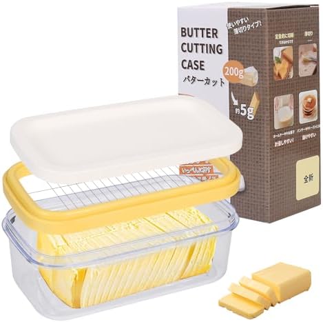 Butter Slicer Cutter and Keeper, Clear Butter Container with Lid