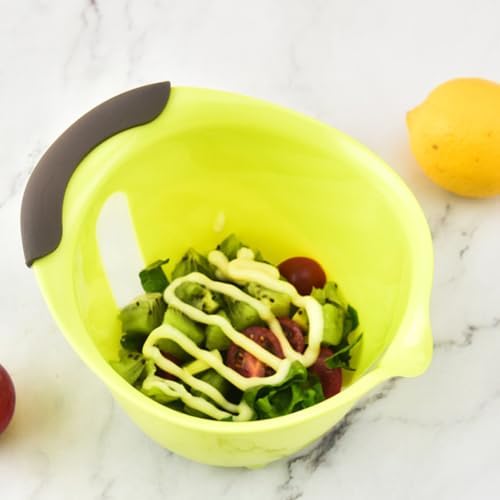 OUNONA L 2l 1l Mixing Bowls with Lids, Nesting Fruit Vegetable Wash