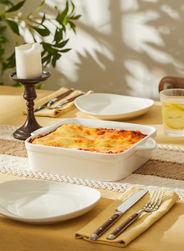 Sweese 8x8 inch Square Porcelain Baking Dish with Double Handles