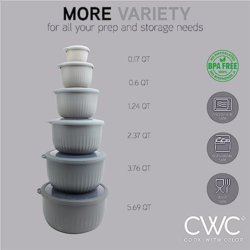 COOK WITH COLOR 12 Piece Small Nesting Mixing Bowls with lids and