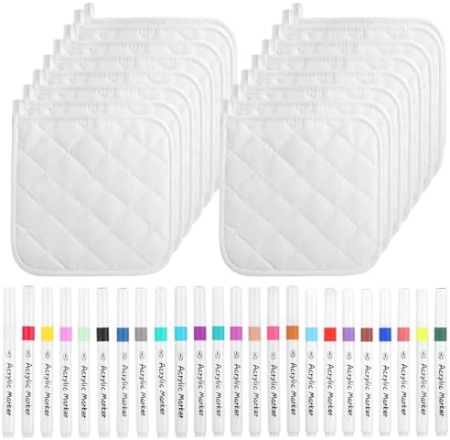 40 Pcs Pot Holder Bulk Craft Set with 24 Color Markers