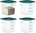 BIEAMA 4 Pack 4 Qt Square Food Storage Containers with Lids, NSF