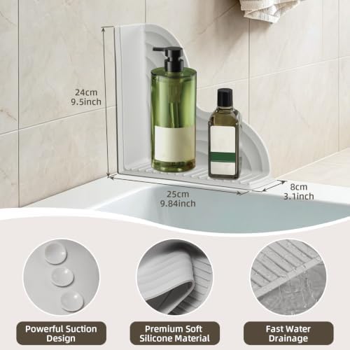 JET LAG 2 Pack Silicone Shower Splash Guard with Strong Suction Cups