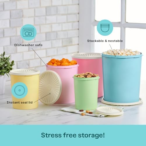 Tupperware Heritage 10-Piece Pastel Tall Canister Set