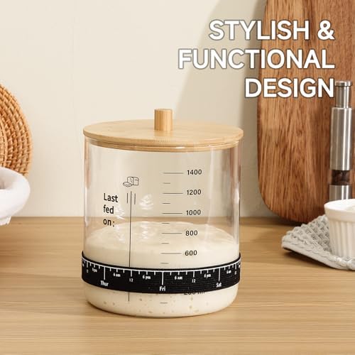 HomeFeel 50 oz Glass Sourdough Starter Jar