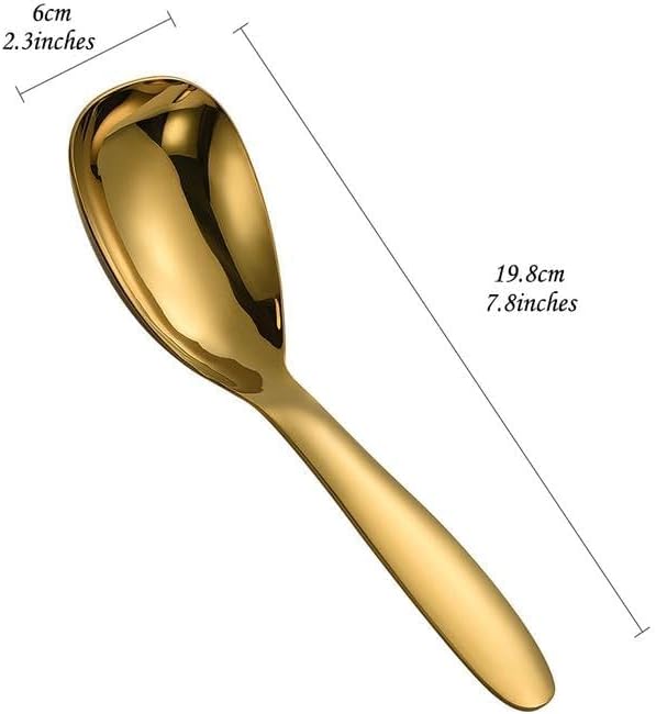 2 x Gold Rice Paddle Spoon Food Serving Spoon Stainless Steel Rice