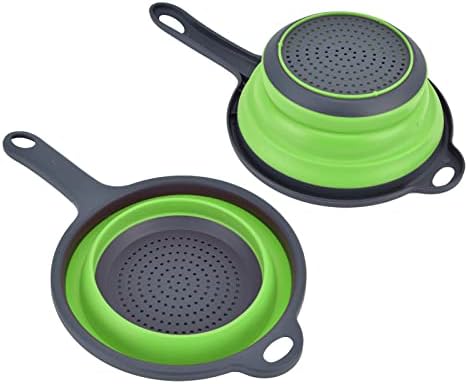 4Pcs Kitchen Foldable Pasta Strainers, Collapsible Silicone Strainer