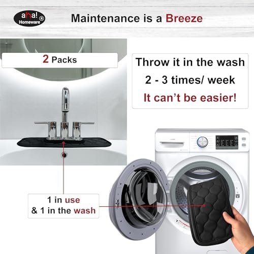 Bathroom Sink Splash Guard Oval-Hole Rectangle-Hole: AHA HOMEWARE
